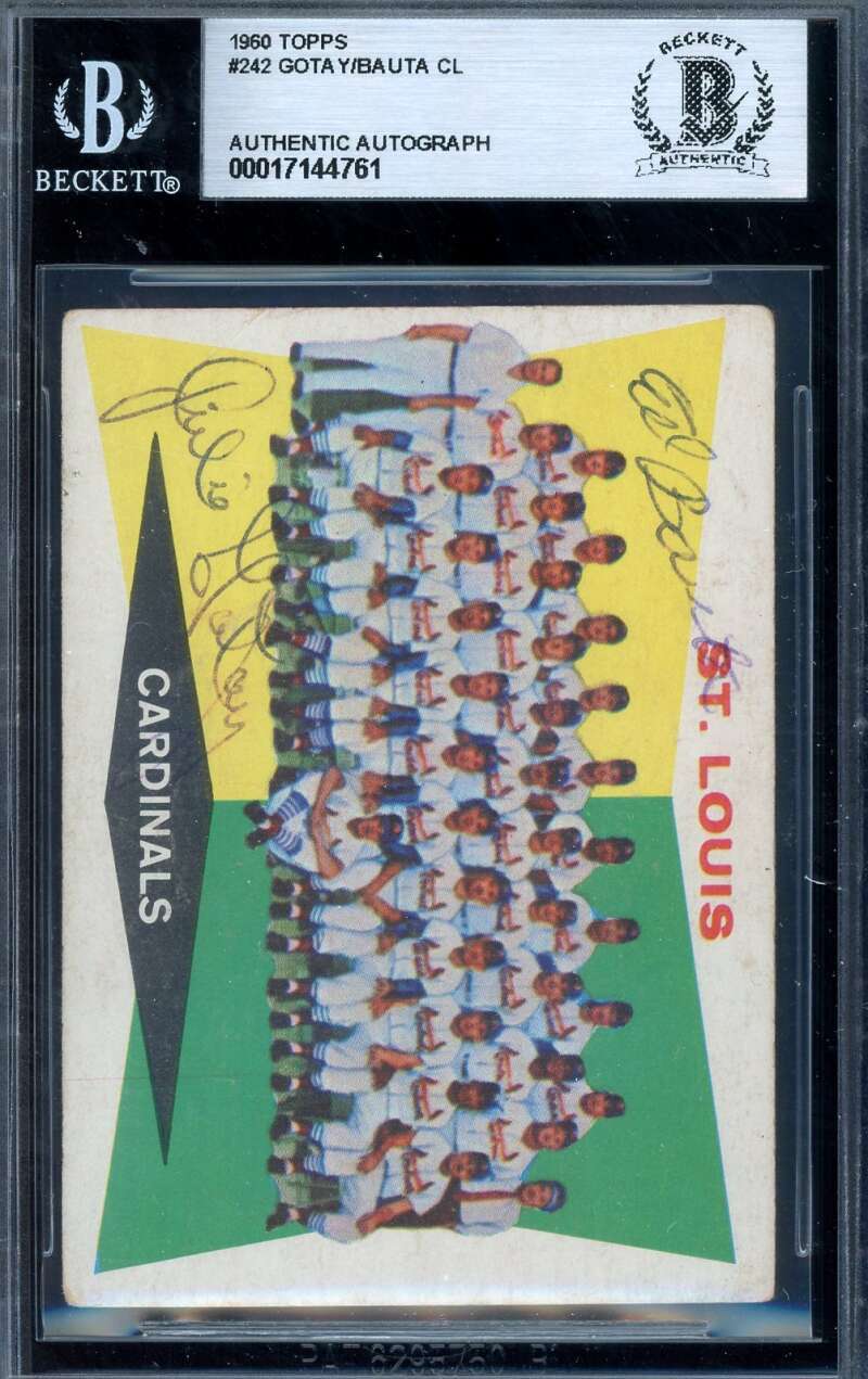 Ed Bauta Julio Gotay Beckett BAS Signed 1960 Topps Autograph