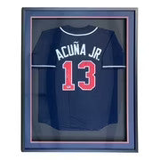 Ronald Acuna Jr Atlanta Signed Framed Navy Blue Baseball Jersey BAS ITP