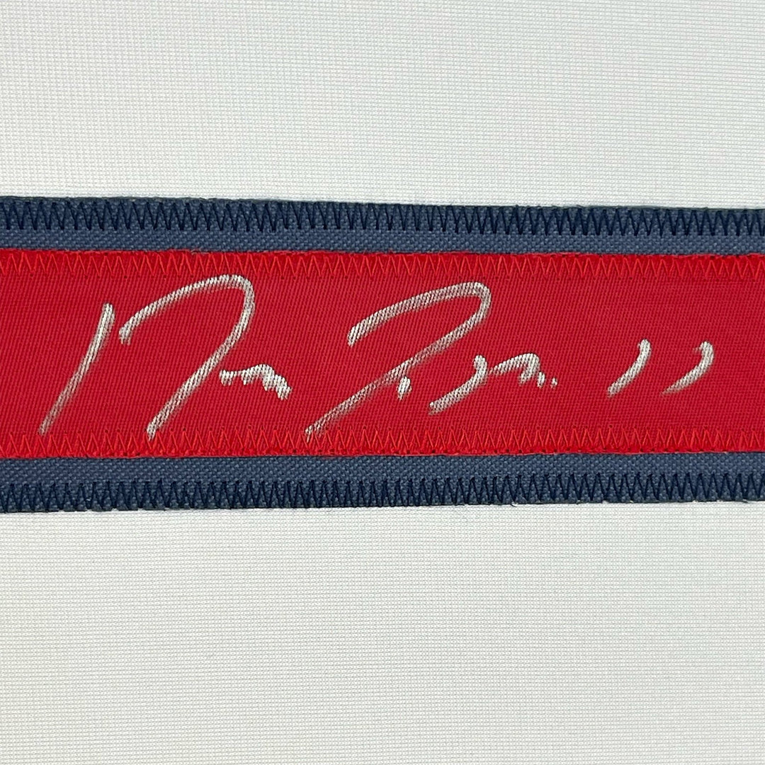 FRAMED Autographed/Signed JOSE RAMIREZ 33x42 Cleveland White Jersey BAS COA