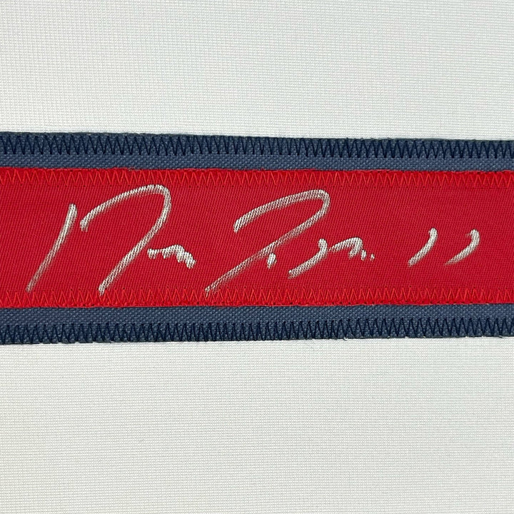FRAMED Autographed/Signed JOSE RAMIREZ 33x42 Cleveland White Jersey BAS COA