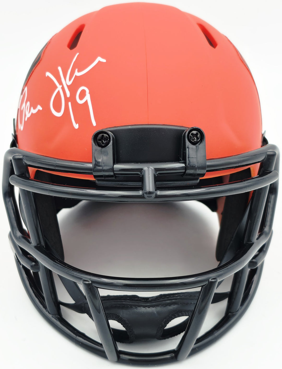 Bernie Kosar Signed Cleveland Browns Rave Orange Speed Mini Helmet JSA Witness