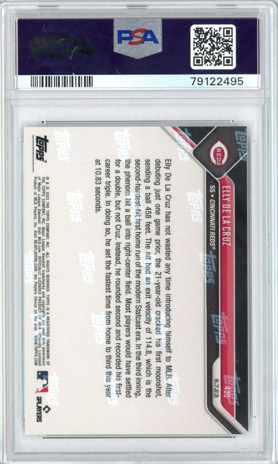Graded 2023 Topps Now Elly De La Cruz #400 Rookie Baseball Card PSA 10 Gem Mint