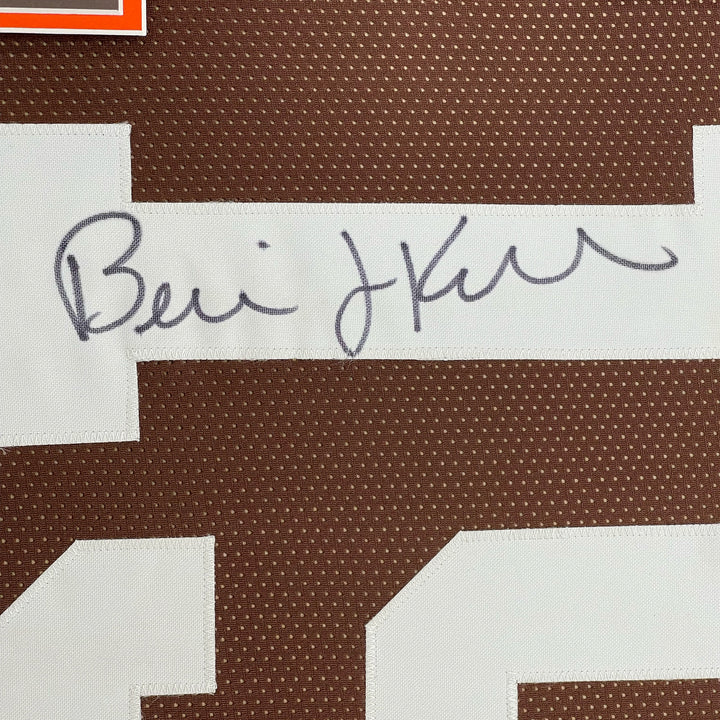 FRAMED Autographed/Signed BERNIE KOSAR 33x42 Cleveland Brown Jersey JSA COA Auto
