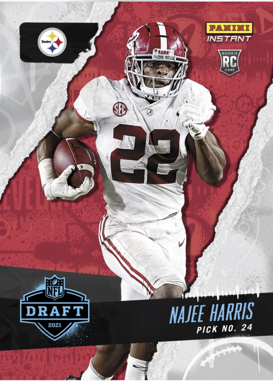 2021 NAJEE HARRIS NFL DRAFT NIGHT PICK 24 PANINI INSTANT STEELERS ROOKIE CARD 15