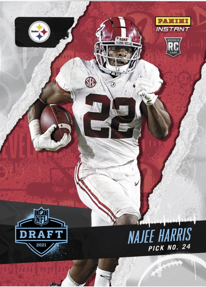 2021 NAJEE HARRIS NFL DRAFT NIGHT PICK 24 PANINI INSTANT STEELERS ROOKIE CARD 15
