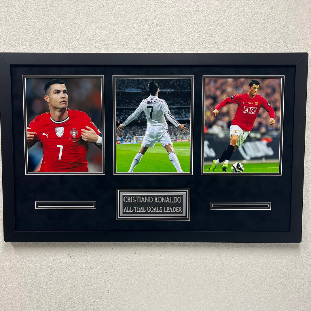 Cristiano Ronaldo Soccer 3-Photo Custom Display Frame Portugal National Team