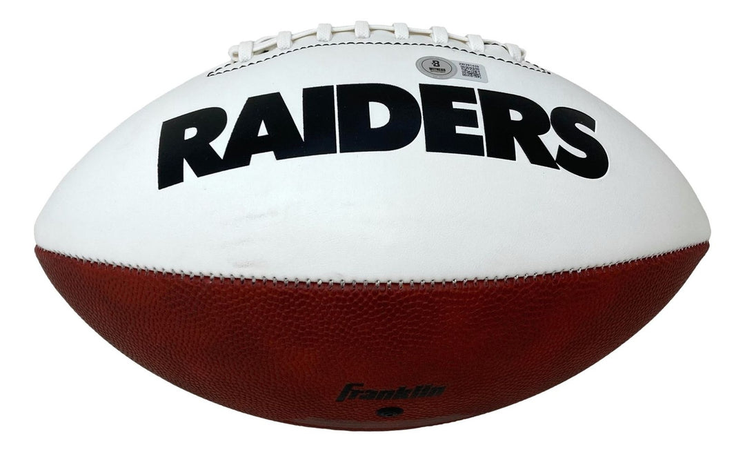 Bo Jackson Signed Oakland Raiders Logo Football BAS ITP