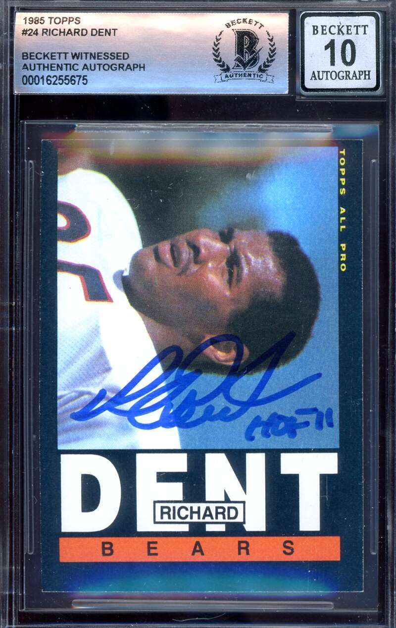 Richard Dent Gem Mint 10 BAS Beckett Signed 1985 Topps Rookie Autograph