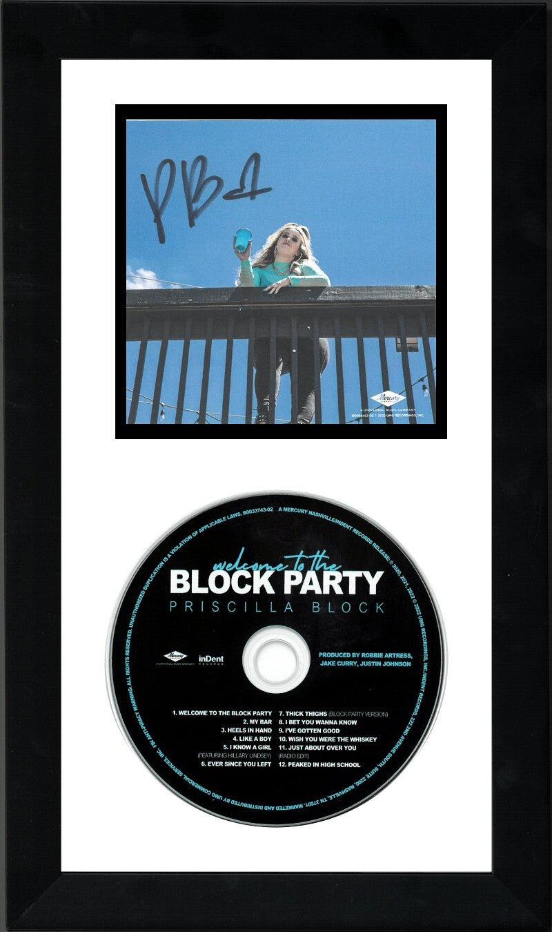 Priscilla Block signed 2022 Welcome To The Block Party 4x4 Art Card/CD Framed