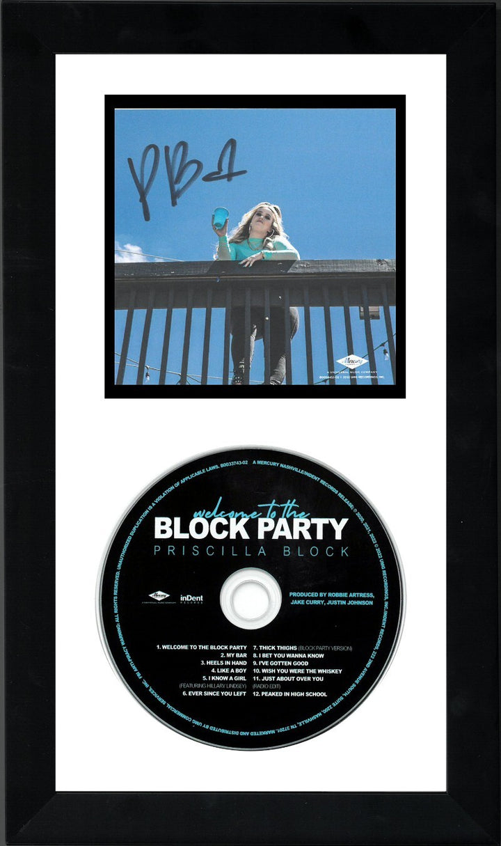 Priscilla Block signed 2022 Welcome To The Block Party 4x4 Art Card/CD Framed