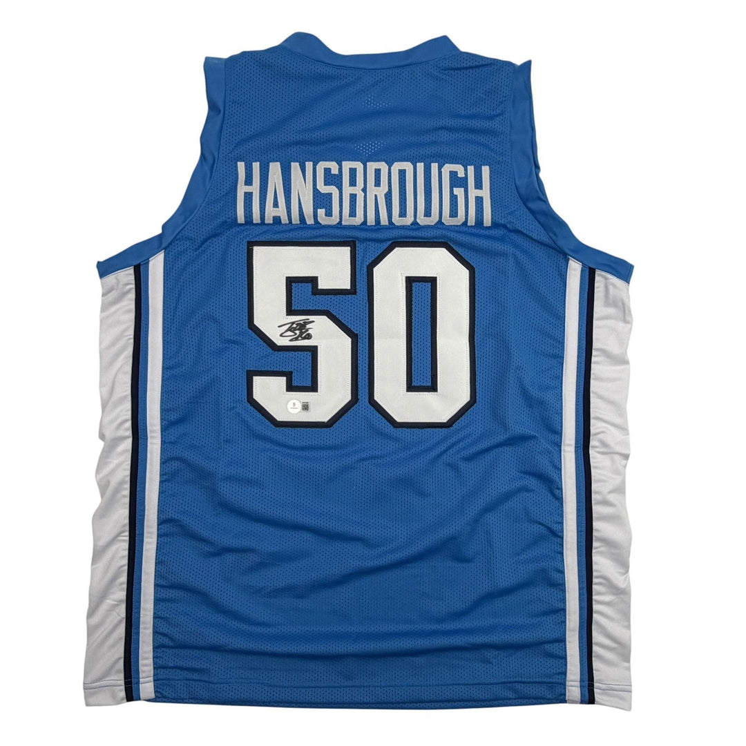 Autographed/Signed Tyler Hansbrough UNC North Carolina Blue Jersey BAS COA