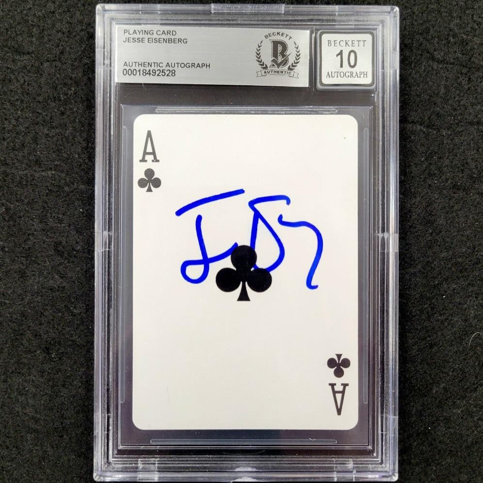 Jesse Eisenberg signed Ace playing card Beckett BAS 10 auto ~ Now You See Me