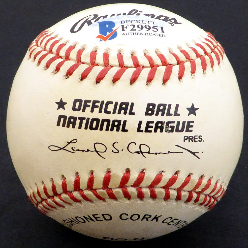 Bob Lennon Autographed Signed Official NL Baseball New York Giants Beckett BAS