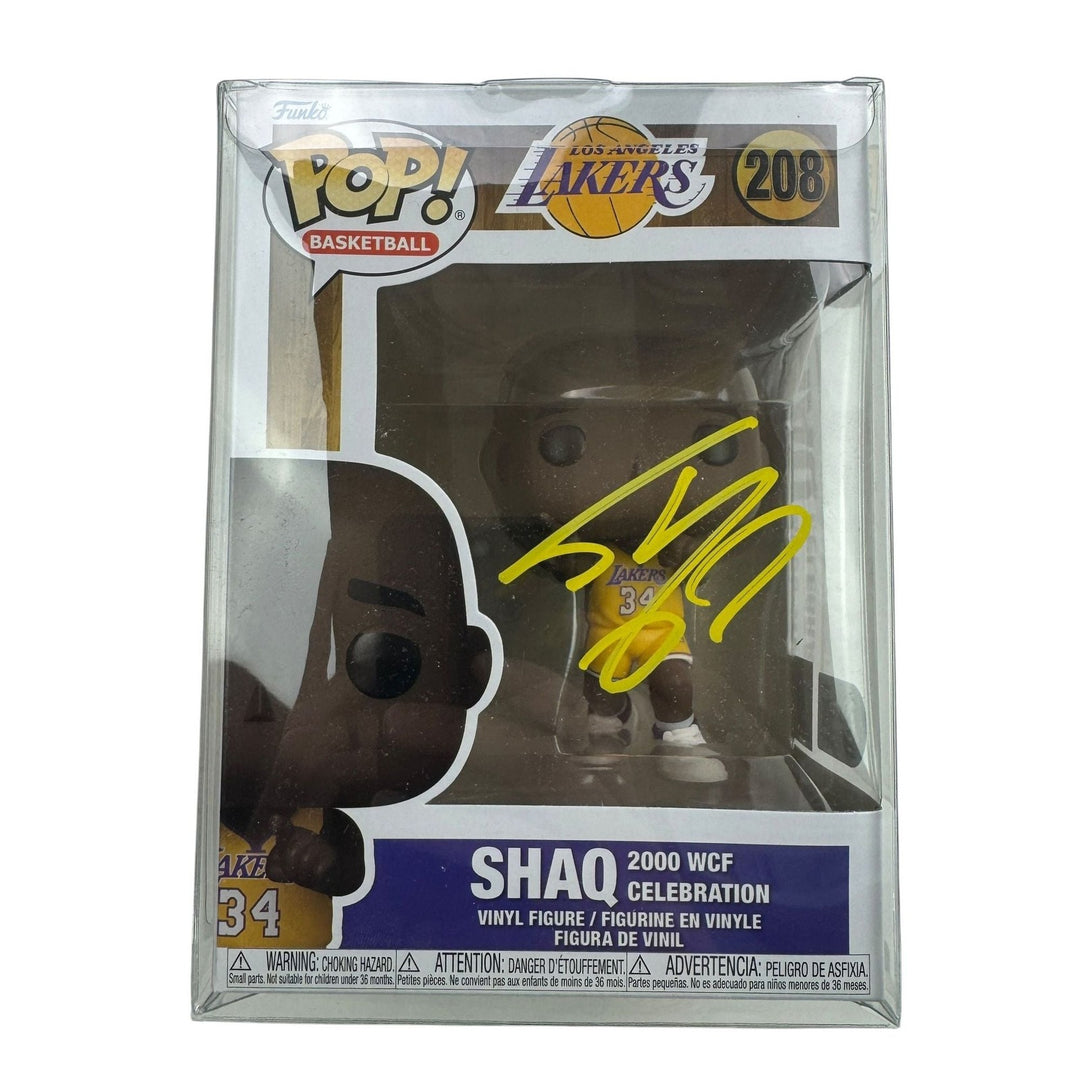 Autographed/Signed Shaq Shaquille O'Neal LA Lakers Funko Pop #208 BAS COA