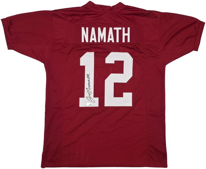 Alabama Crimson Tide Joe Namath Autographed Signed Maroon Jersey Beckett Wit