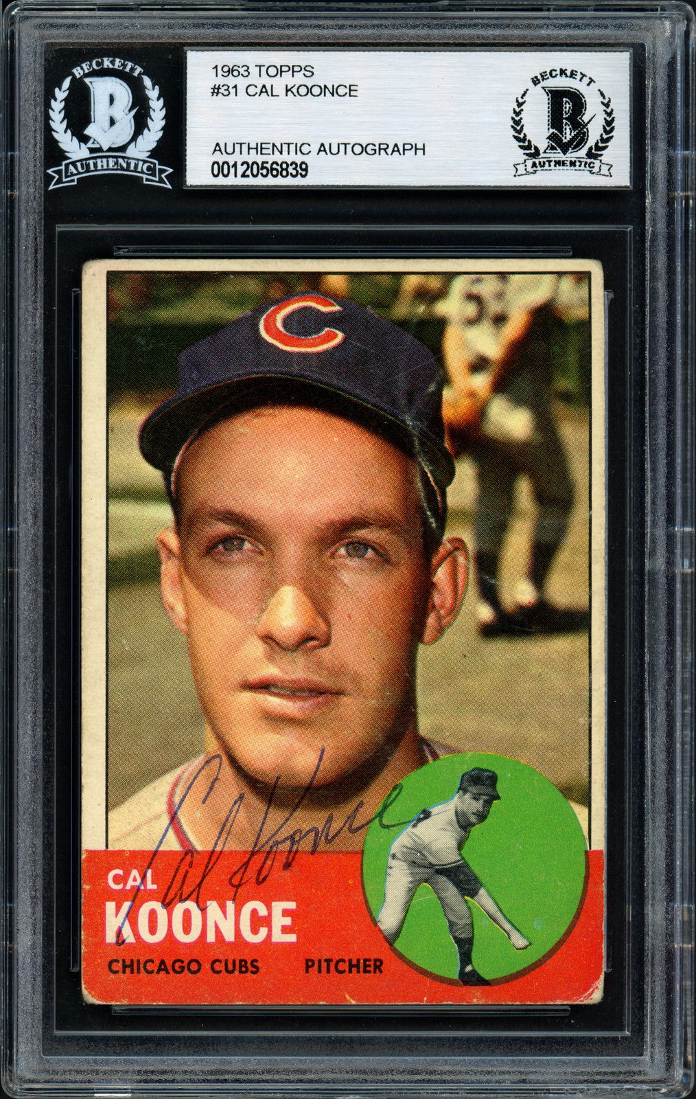 Cal Koonce Signed 1963 Topps Card #31 Chicago Cubs Beckett BAS #12056839