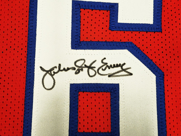 Philadelphia 76ers Julius "Dr. J" Erving Signed Red Jersey Beckett Wit