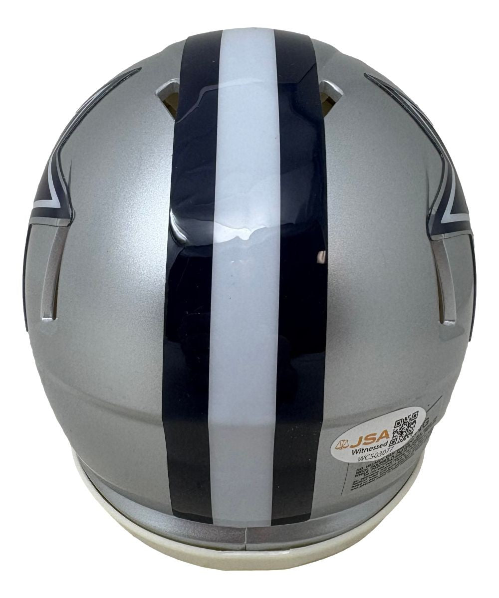 George Pickens Signed Dallas Cowboys Mini Speed Helmet JSA QR