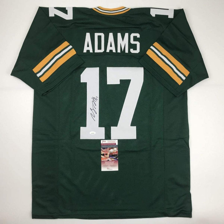 Autographed/Signed DAVANTE ADAMS Green Bay Green Jersey JSA COA Auto
