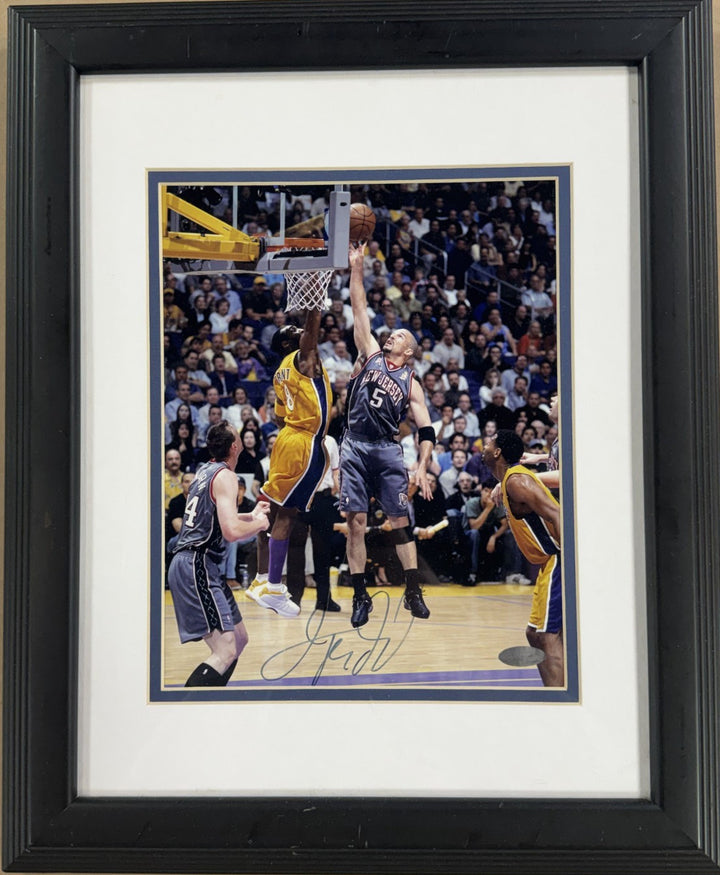 Jason Kidd Signed Framed 8x10 Photo Vs Kobe Auto Steiner COA NJ Nets HOF
