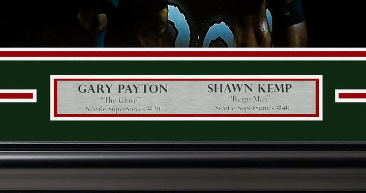 Gary Payton & Shawn Kemp Signed Framed 16x20 Photo Supersonics Beckett BAS QR