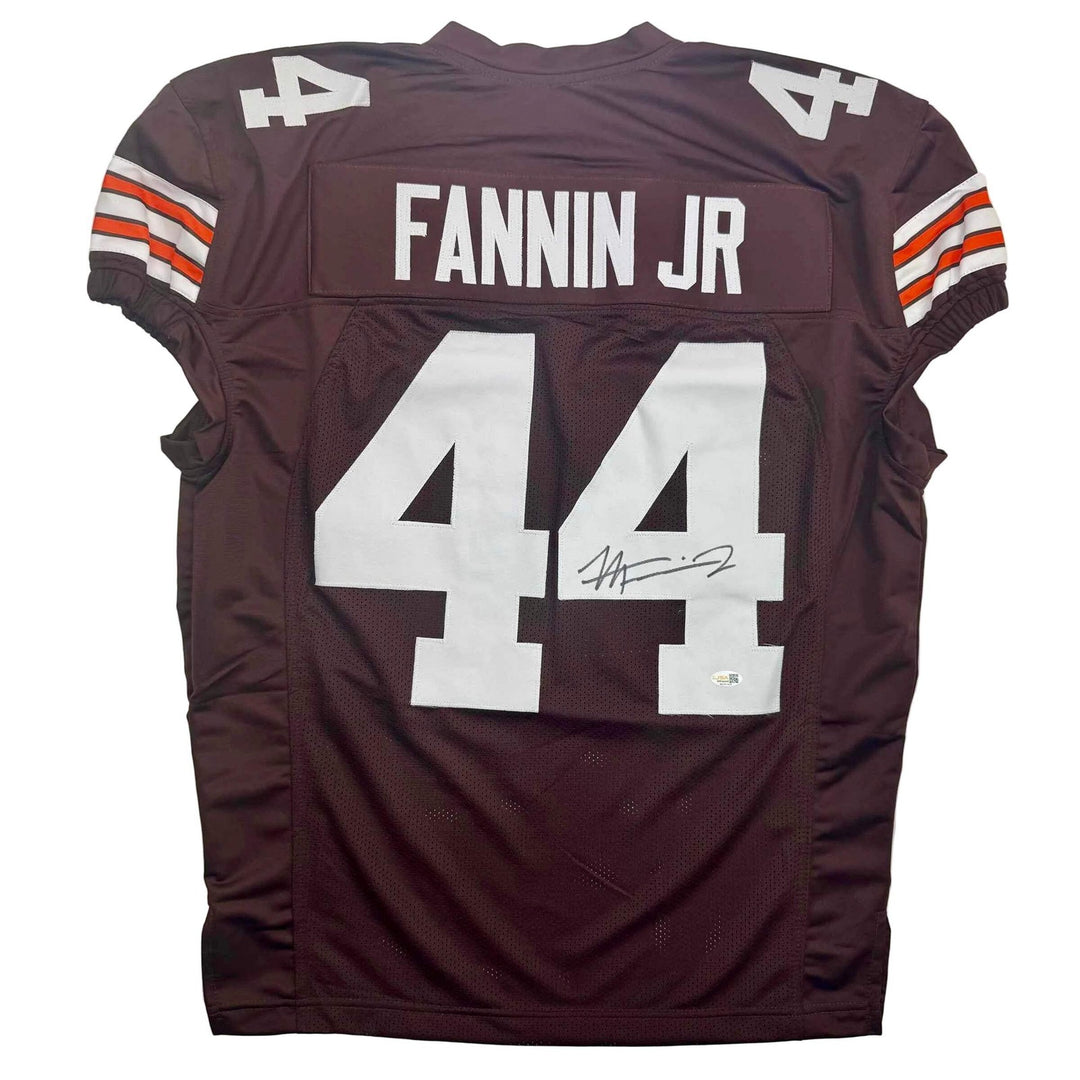 Autographed/Signed Harold Fannin Jr. Cleveland Football Brown Jersey JSA COA