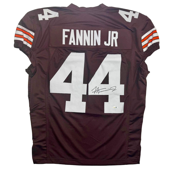 Autographed/Signed Harold Fannin Jr. Cleveland Football Brown Jersey JSA COA
