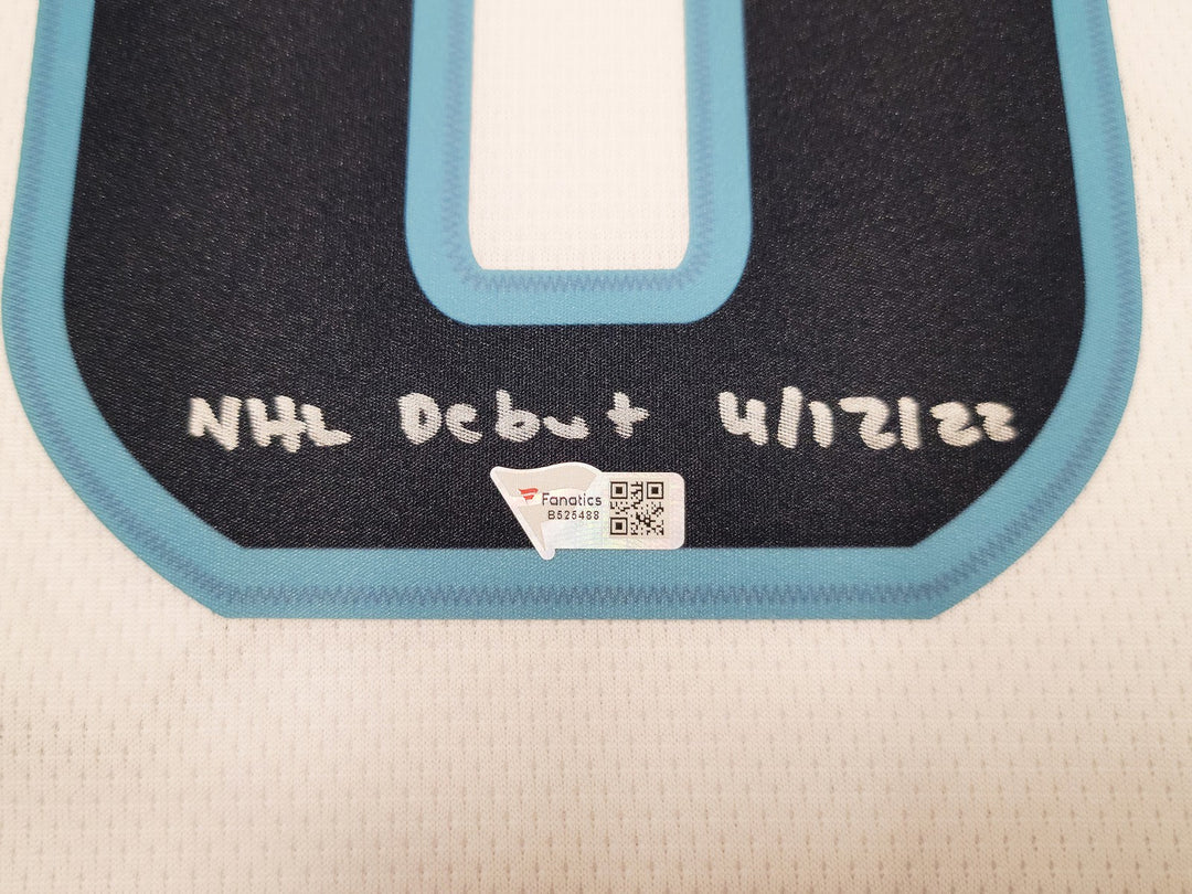 Kraken Matty Beniers Auto White Fanatics Jersey XL Inaugural Patch NHL Debut