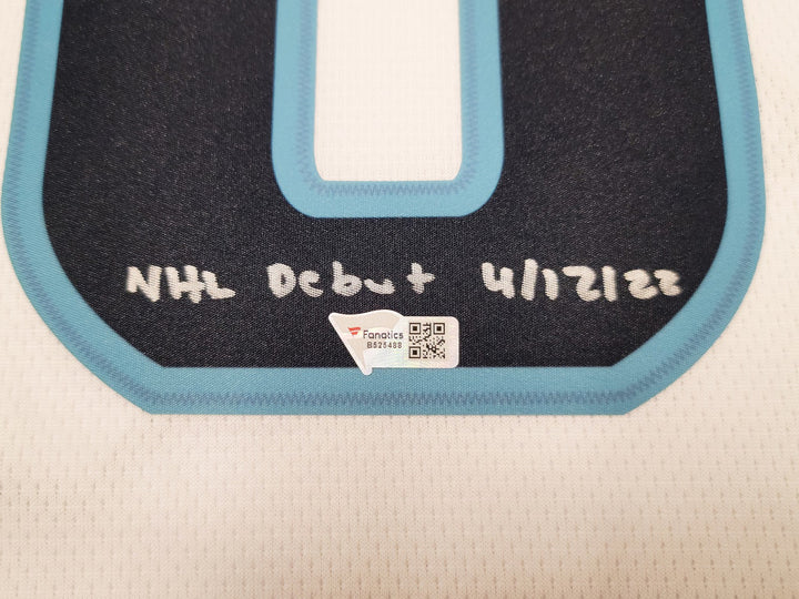 Kraken Matty Beniers Auto White Fanatics Jersey XL Inaugural Patch NHL Debut