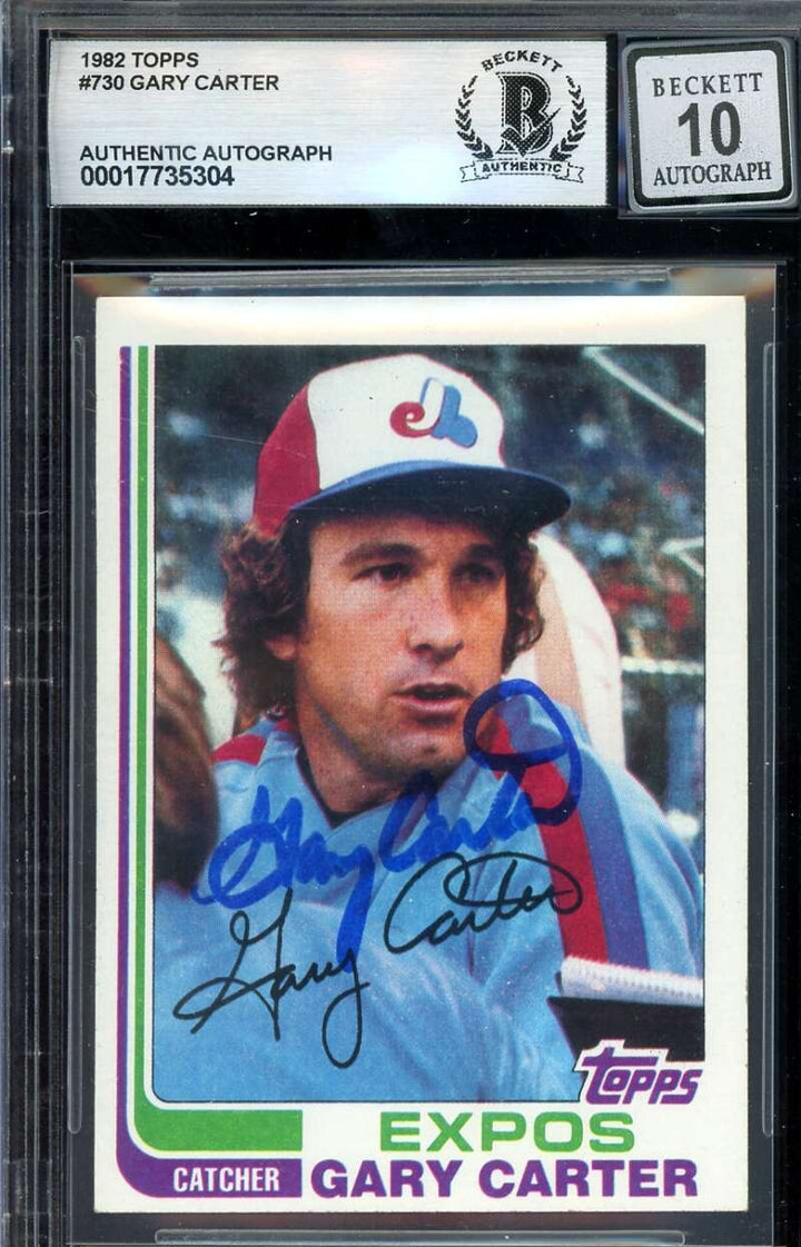 Gary Carter Gem Mint 10 Beckett BAS Signed 1982 Topps Autograph