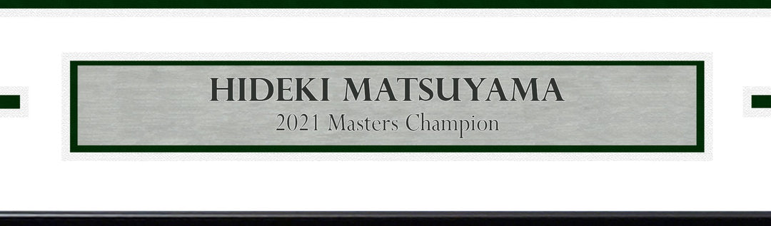 Hideki Matsuyama Signed Framed 2021 Masters Golf Pin Flag Winner Beckett BAS QR