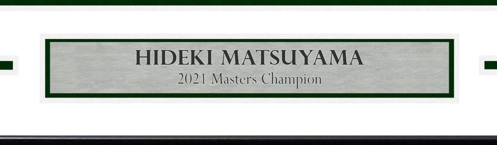 Hideki Matsuyama Signed Framed 2021 Masters Golf Pin Flag Winner Beckett BAS QR