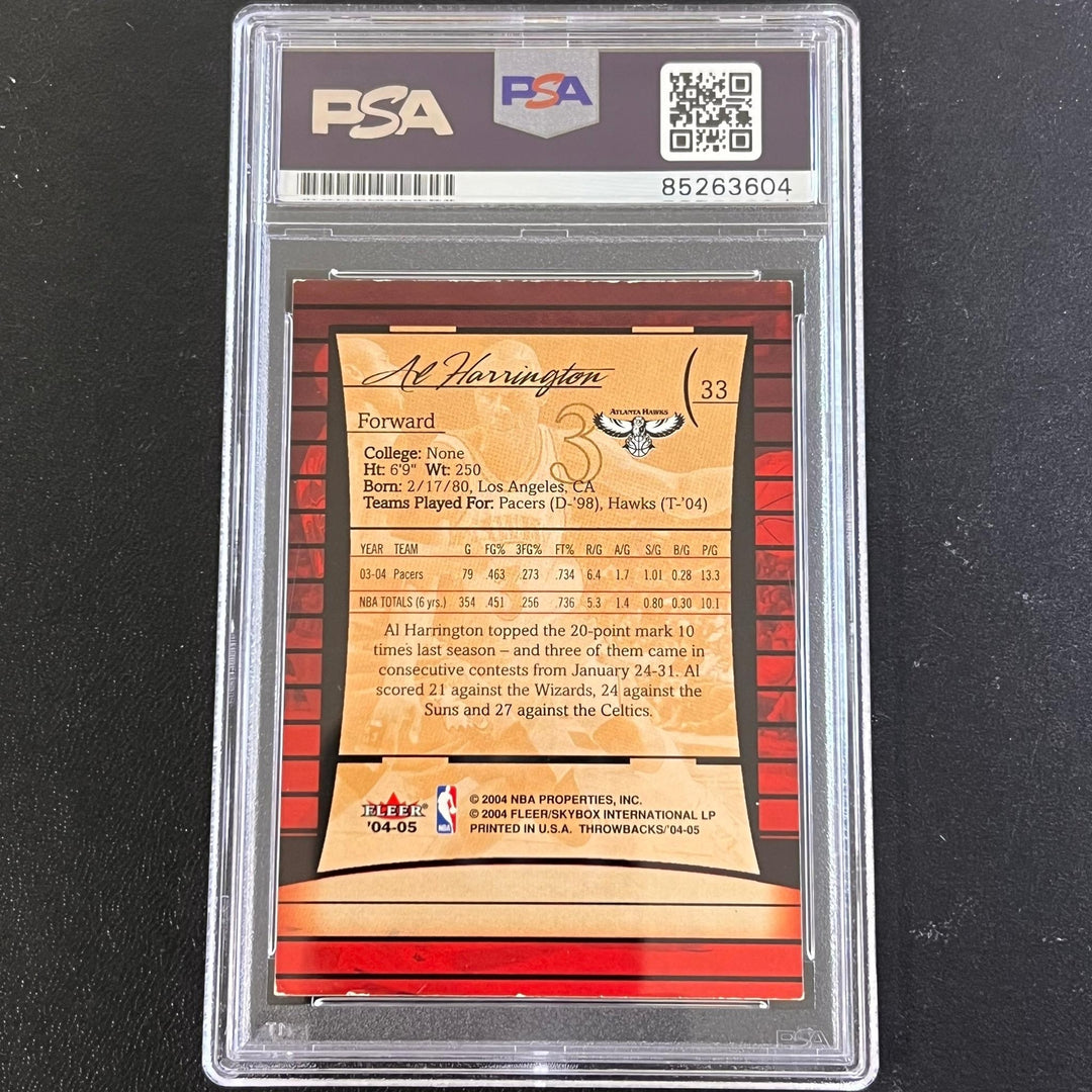 2004-05 Fleer #33 Al Harrington Signed Card AUTO PSA Slabbed Hawks