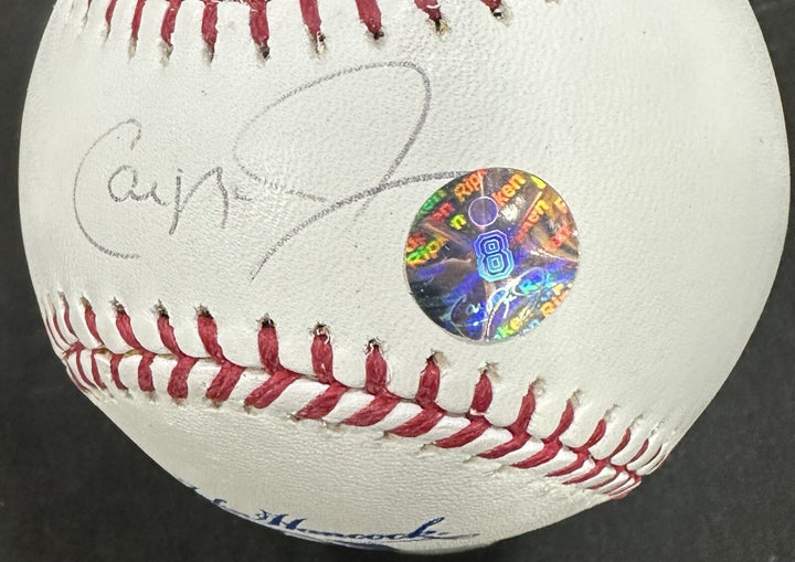 Cal Ripken Jr Signed Rawlings John Hancock Baseball Orioles Auto #8 Holo COA HOF