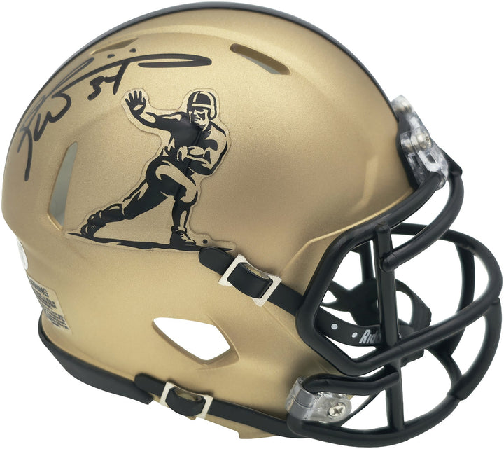 Ricky Williams Signed Texas Longhorns Gold Heisman Logo Speed Mini Helmet JSA