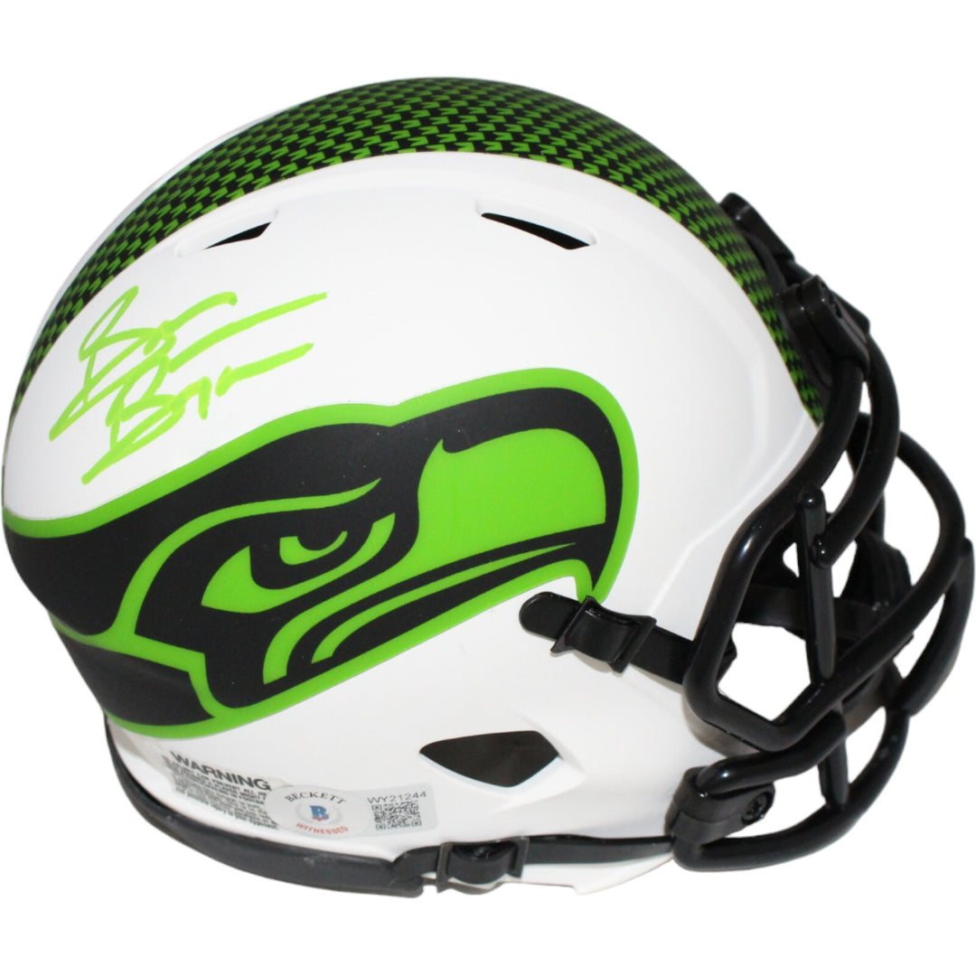Brian Bosworth Autographed Seattle Seahawks Lunar Mini Helmet BAS 40061
