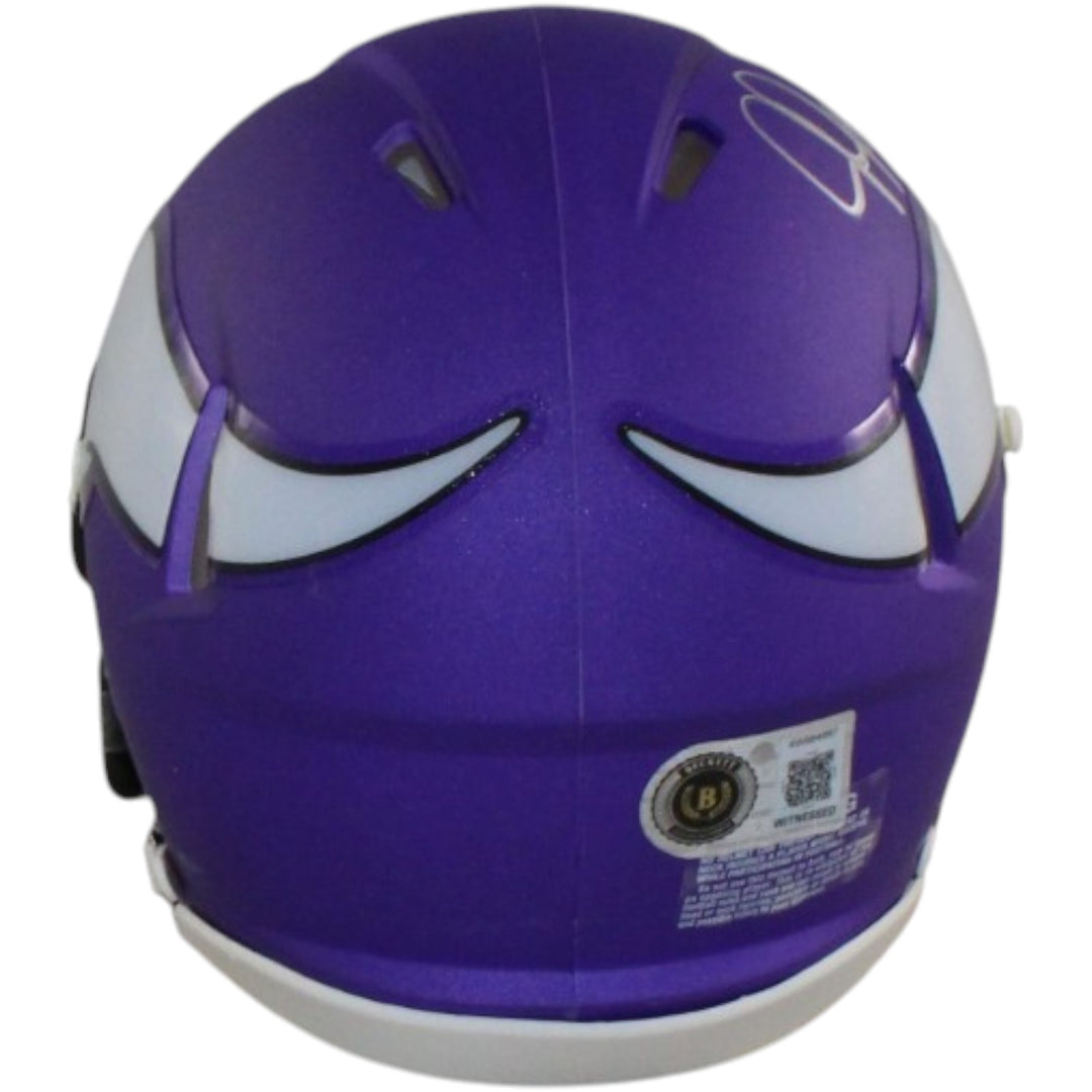 Justin Jefferson Autographed Minnesota Vikings Mini Helmet Beckett WIT 58219