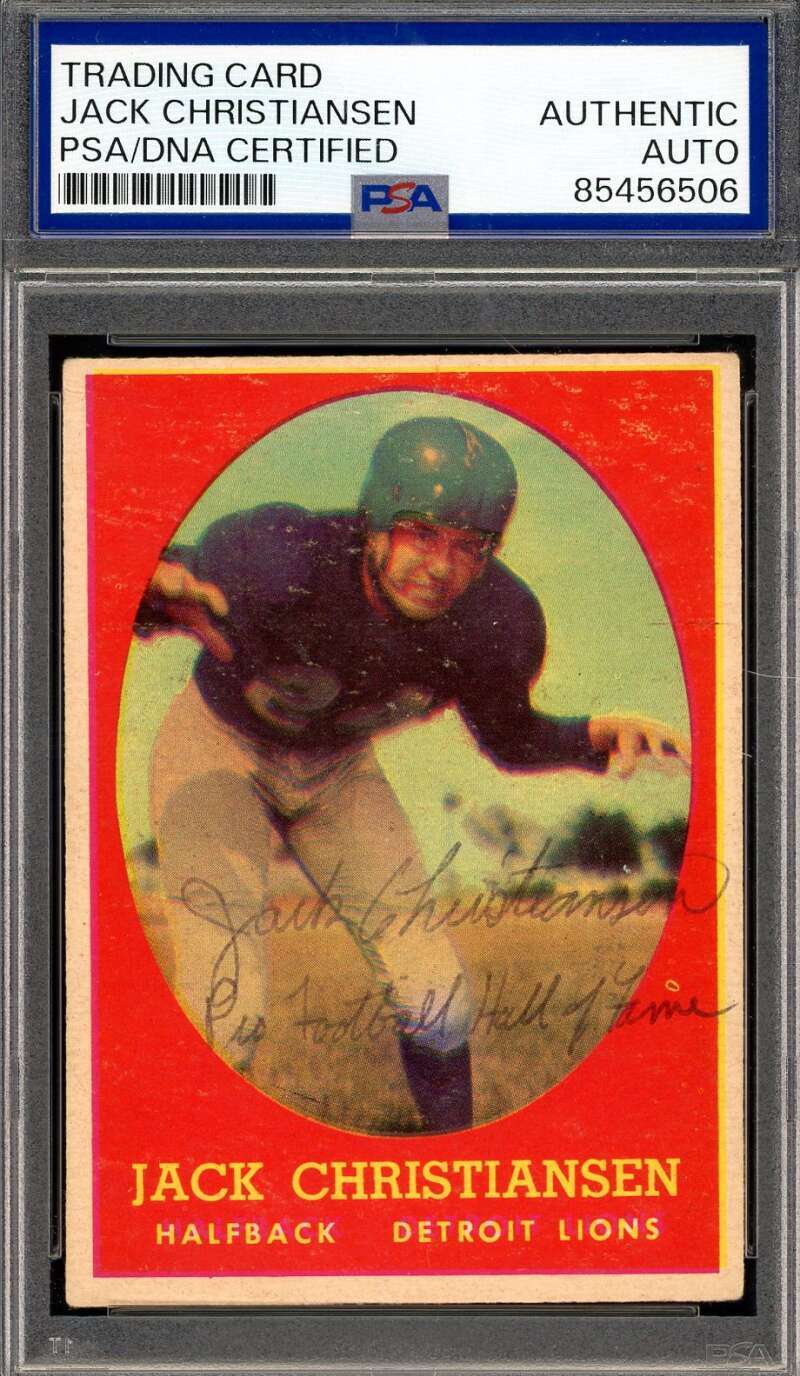 Jack Christiansen PSA DNA Signed 1958 Topps Autograph