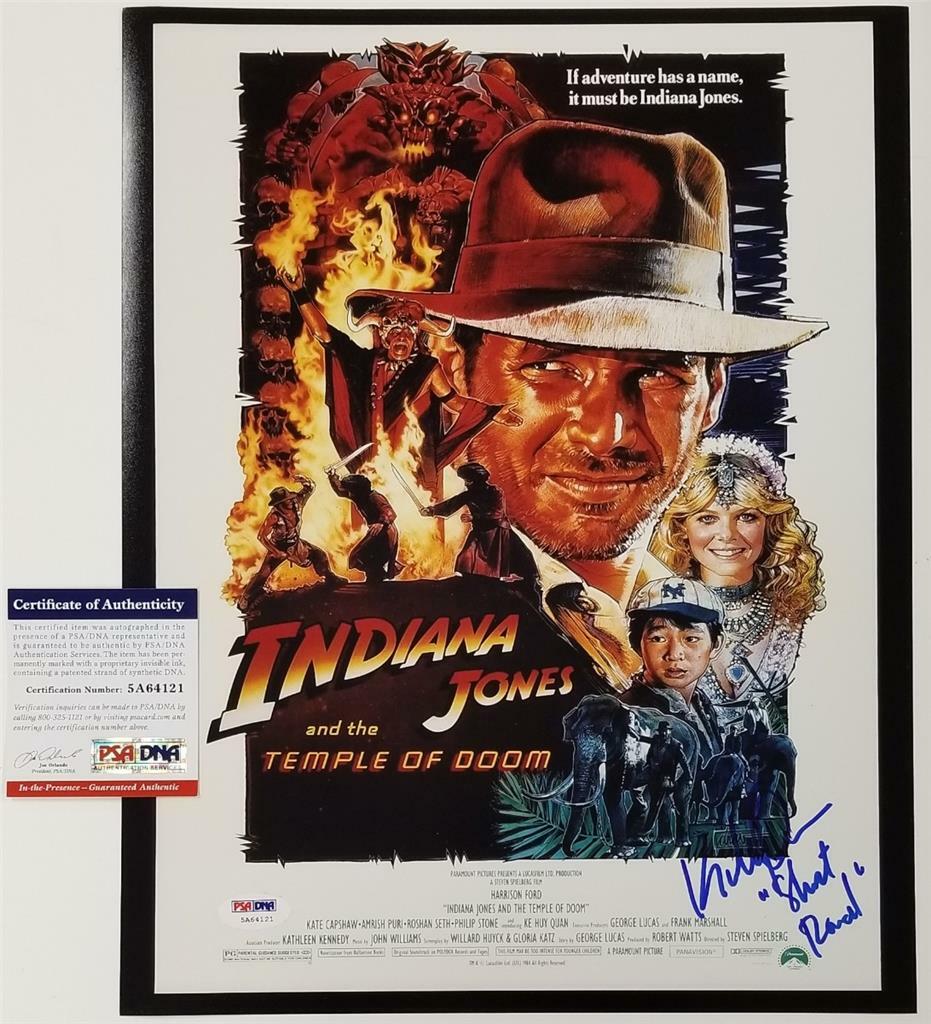 Jonathan Ke Quan signed Indiana Jones 11x14 Photo "Short Round" ~ PSA/DNA COA