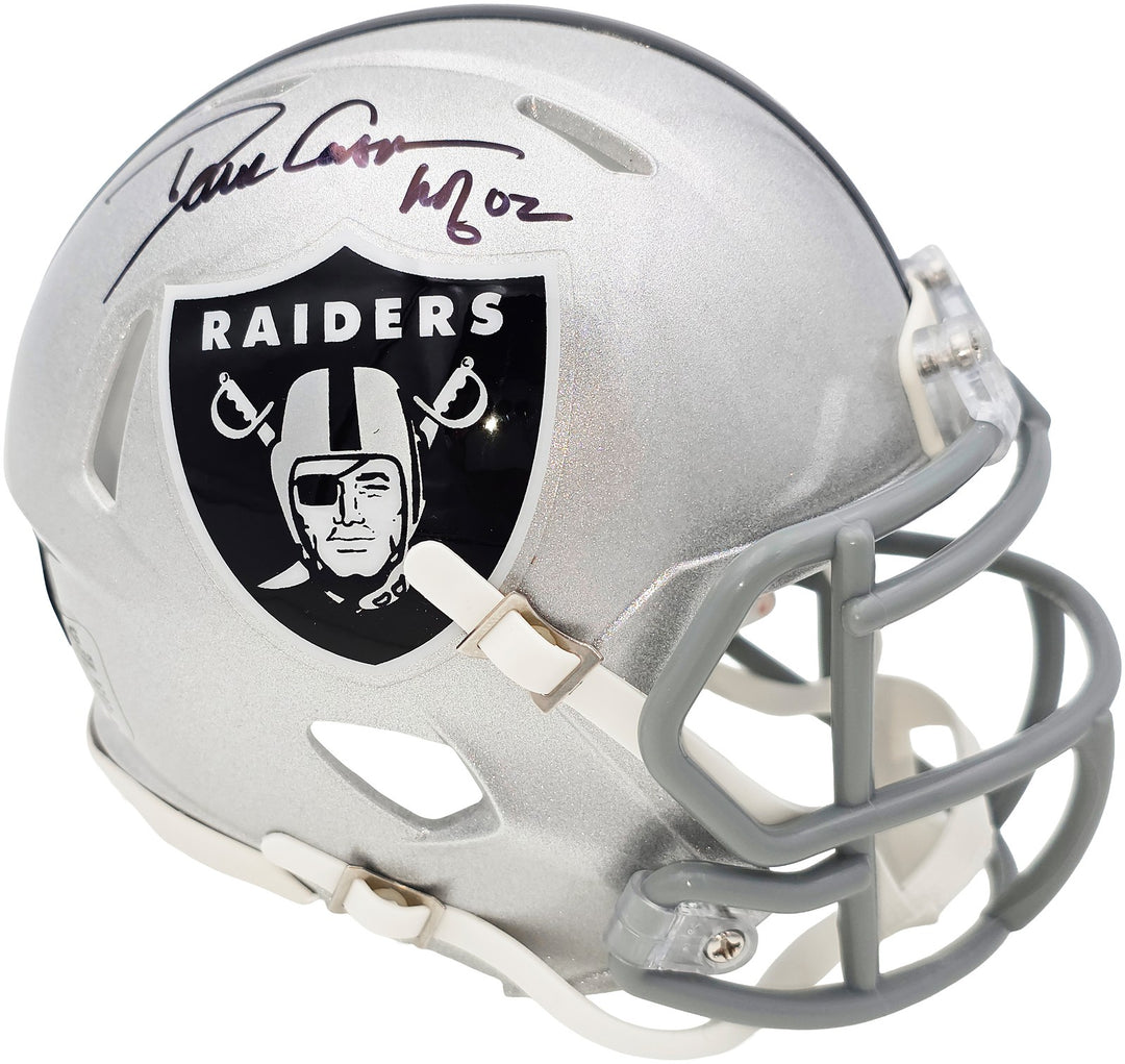 Dave Casper Signed Oakland Raiders Silver Speed Mini Helmet "HOF 02" Beckett Wit