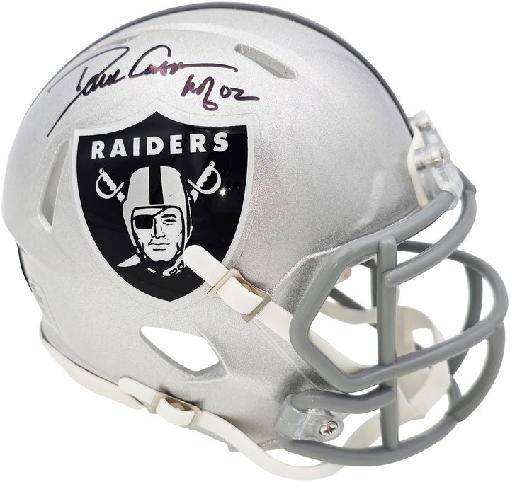 Dave Casper Signed Oakland Raiders Silver Speed Mini Helmet "HOF 02" Beckett Wit