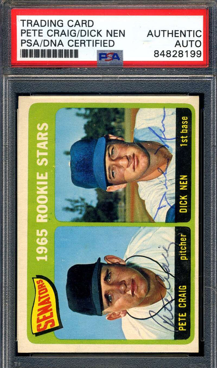 Pete Craig Dick Nen PSA DNA Signed 1965 Topps Rookie Stars Autograph
