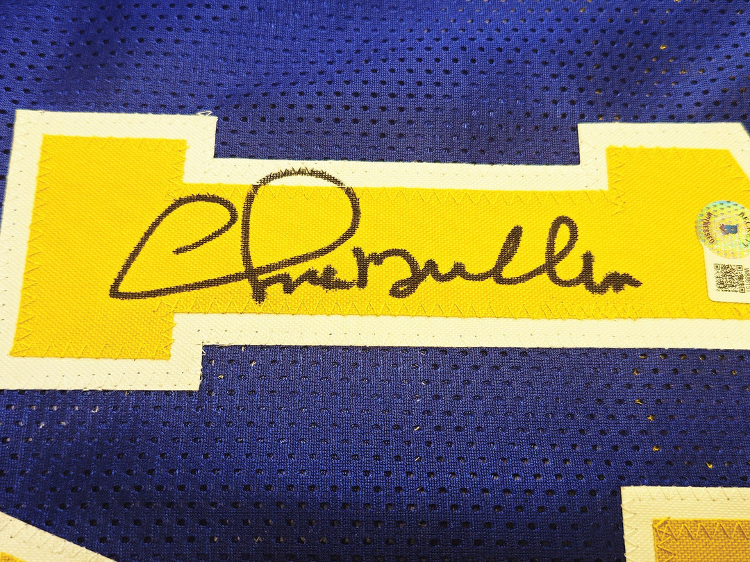 Golden State Warriors Chris Mullin Signed Blue Jersey "HOF 2011" Beckett Witness