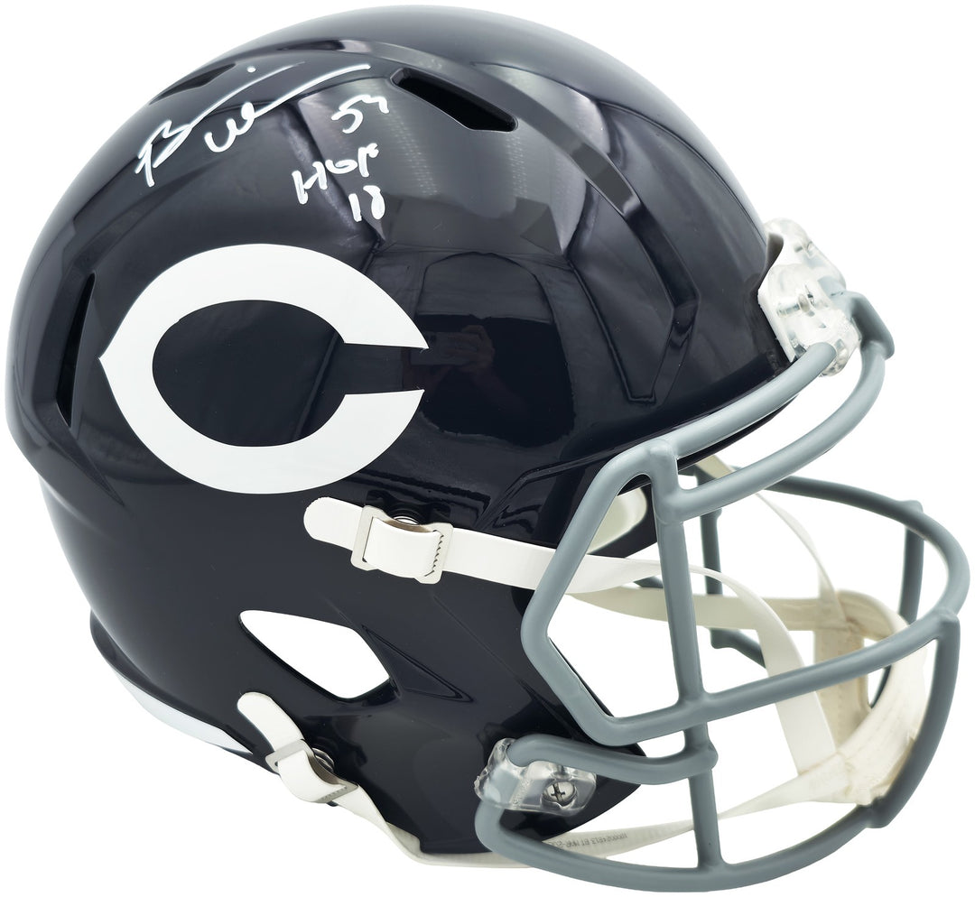 Brian Urlacher Auto Bears Blue Full Size Throwback Speed Replica Helmet HOF 18