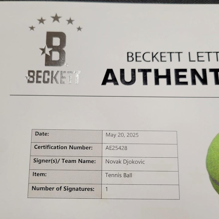 Novak Djokovic signed Tennis Ball autograph US Wimbledon Champ (C) ~ Beckett BAS