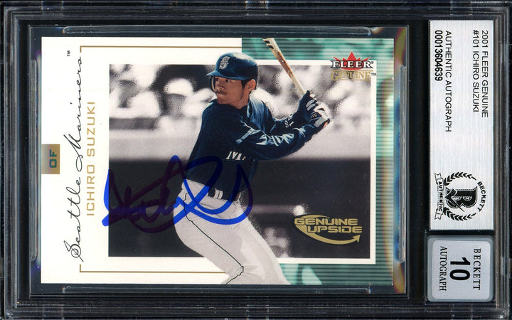 Ichiro Suzuki Signed 2001 Fleer Genuine RC 101 Mariners Sig 10 #469/1500 Beckett