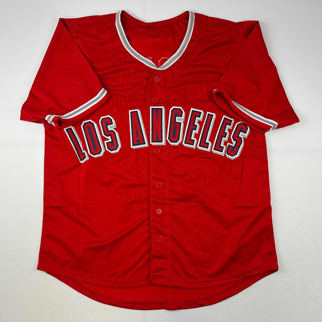 Autographed/Signed Vladimir Vlad Guerrero Los Angeles LA Red Jersey Beckett COA