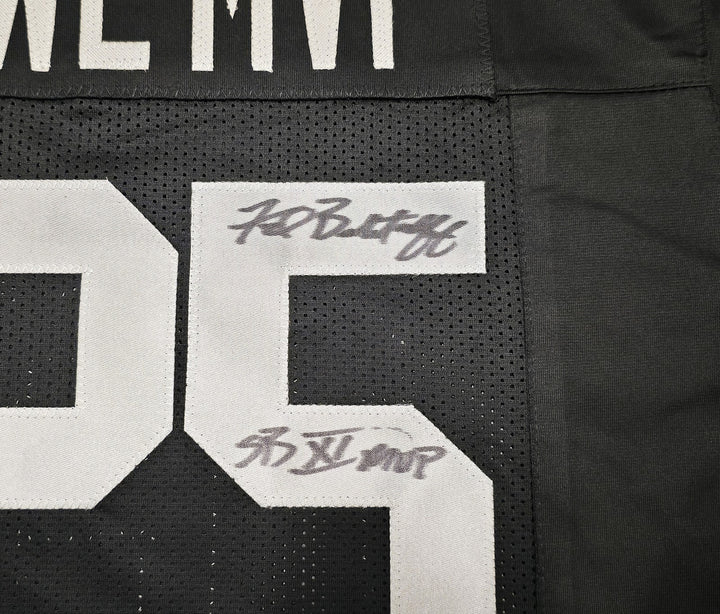 Raiders SB MVPs Fred Biletnikoff Jim Plunkett Marcus Allen Auto Black Jersey BAS