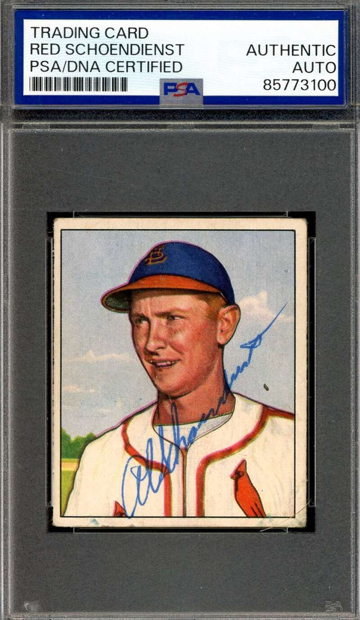 Red Schoendienst PSA DNA Vintage Signed 1950 Bowman Autograph