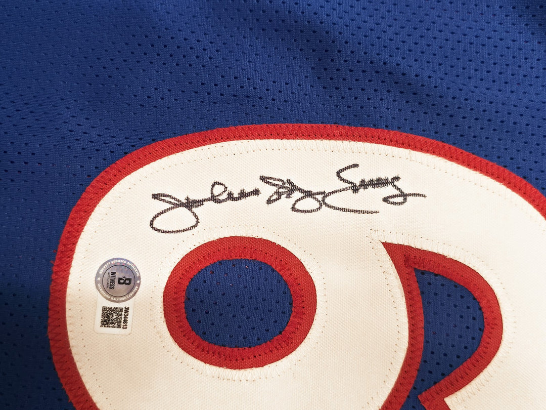 Philadelphia 76ers Julius "Dr. J" Erving Signed Blue Jersey Beckett Witness